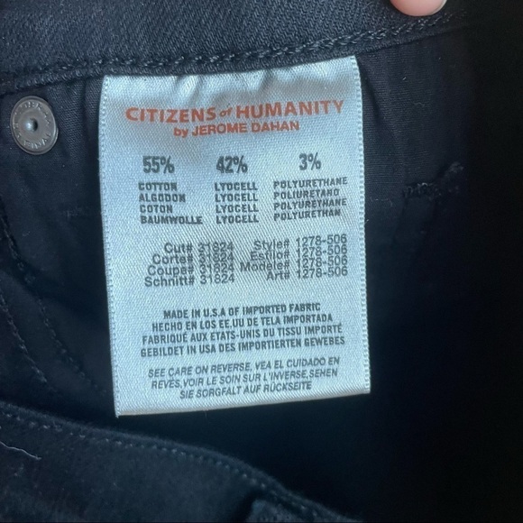 NWOT Citizens of humanity all black slim straight leg denim - 27 - Picture 11 of 16